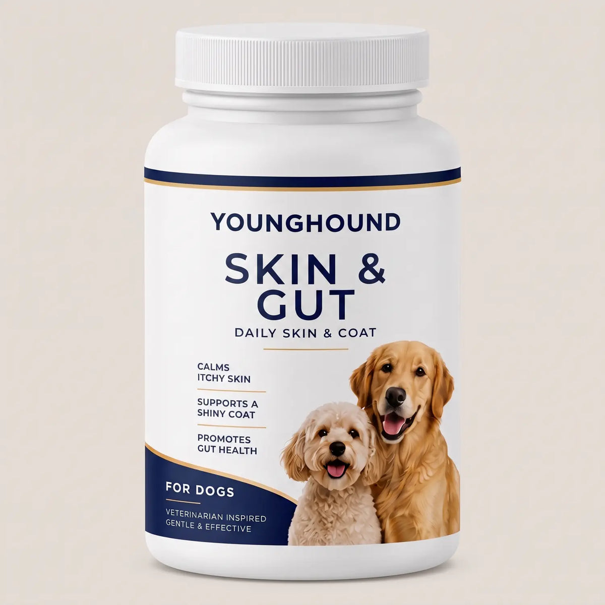 The Young Hound YH-02 Skin & Gut jar, three-quarter view